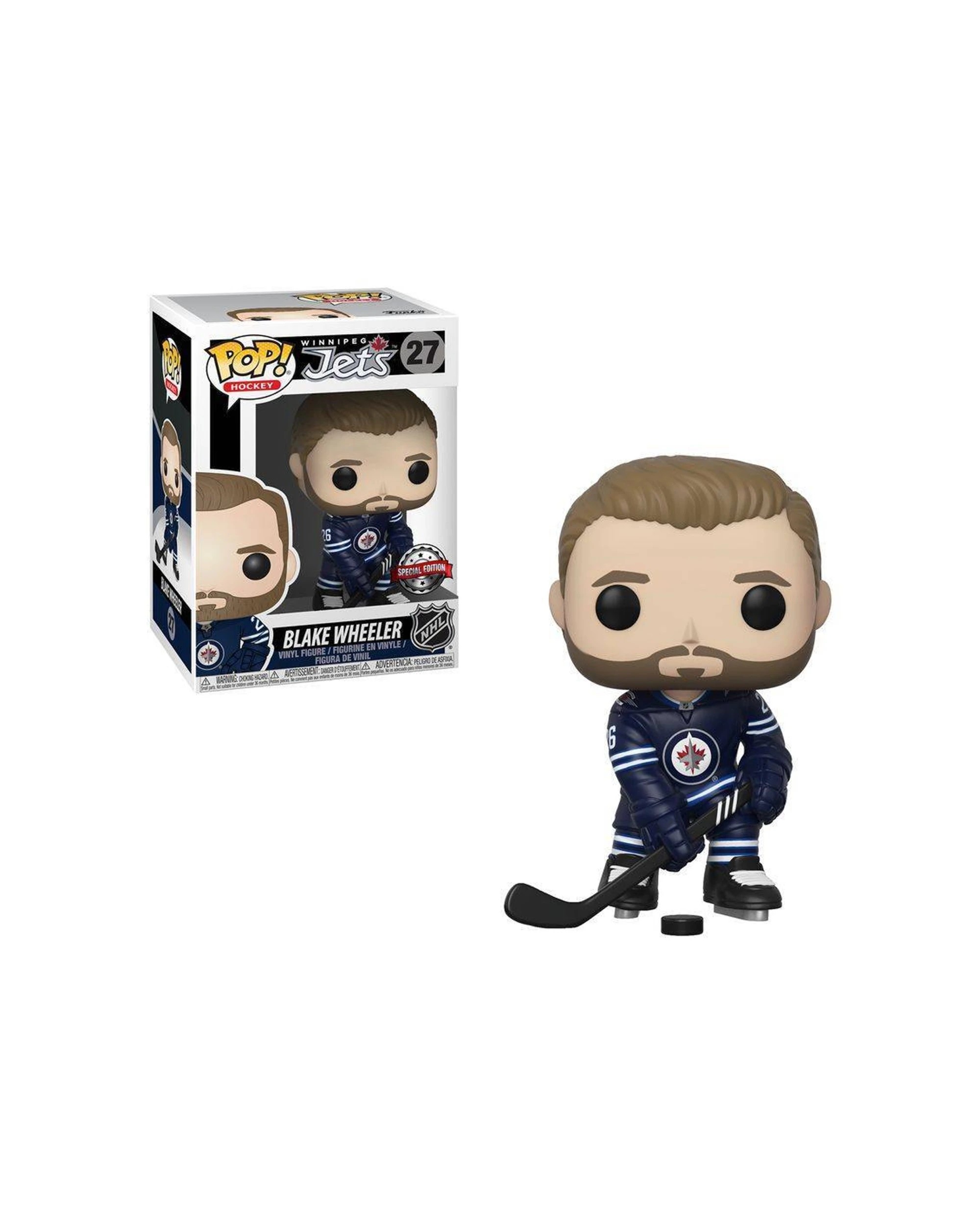 1 Pop Blake Wheeler Pop Vinyl Hockey Figure 10cm NHL Jets Collectible - Collectors - Blue, 1 of 3