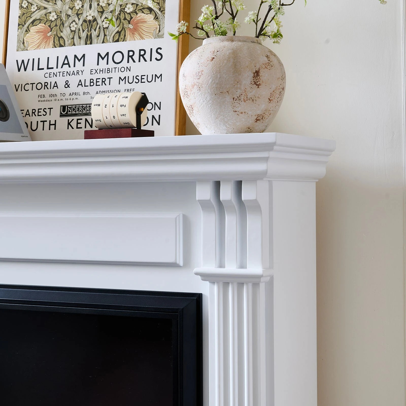 6 Moda Living Belgrave Electric Fireplace Heater White Mantel Suite with Orion Insert - White, 6 of 9
