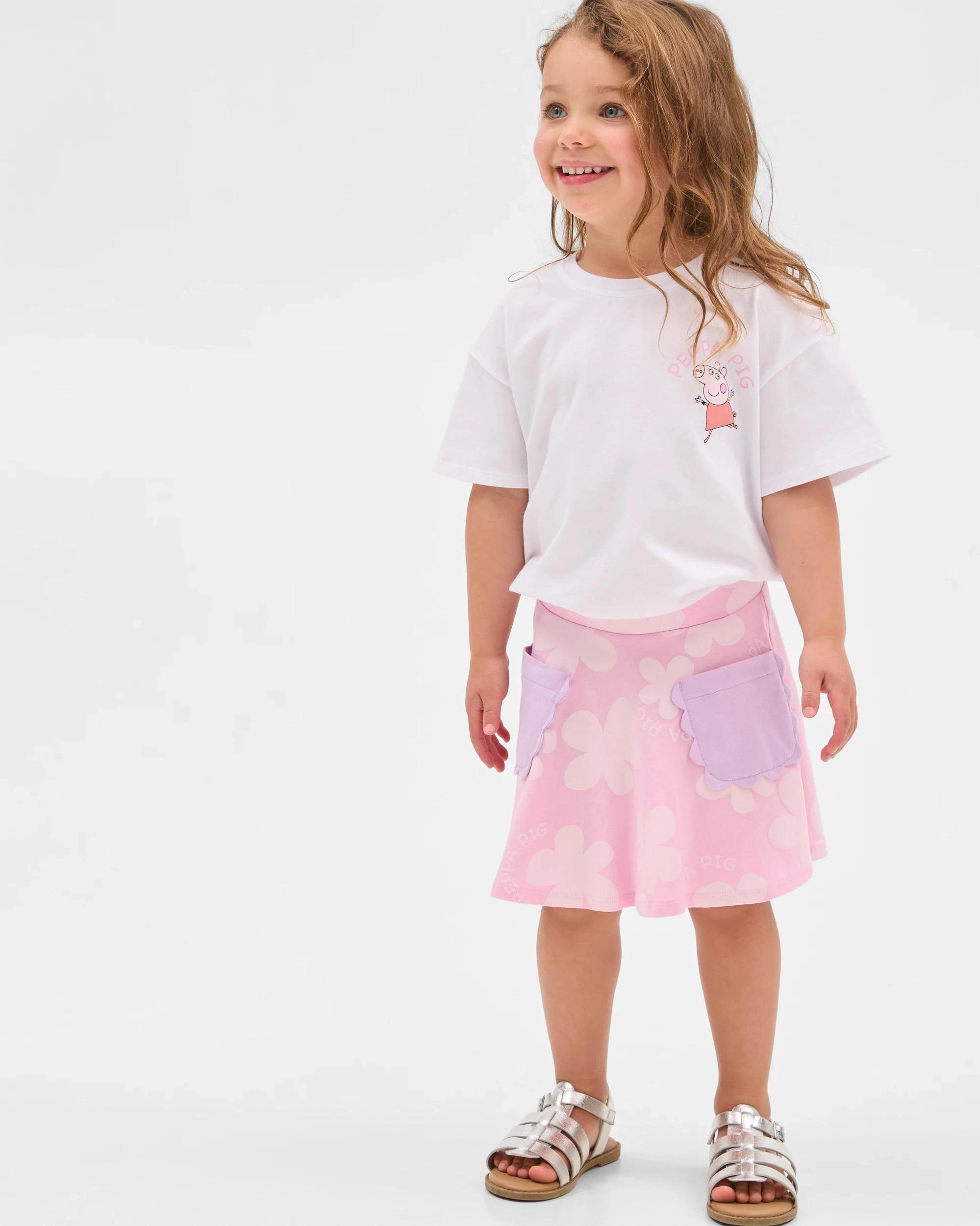 1 Peppa Pig Australian Cotton T-Shirt and Skirt Set PINK, 1 of 7