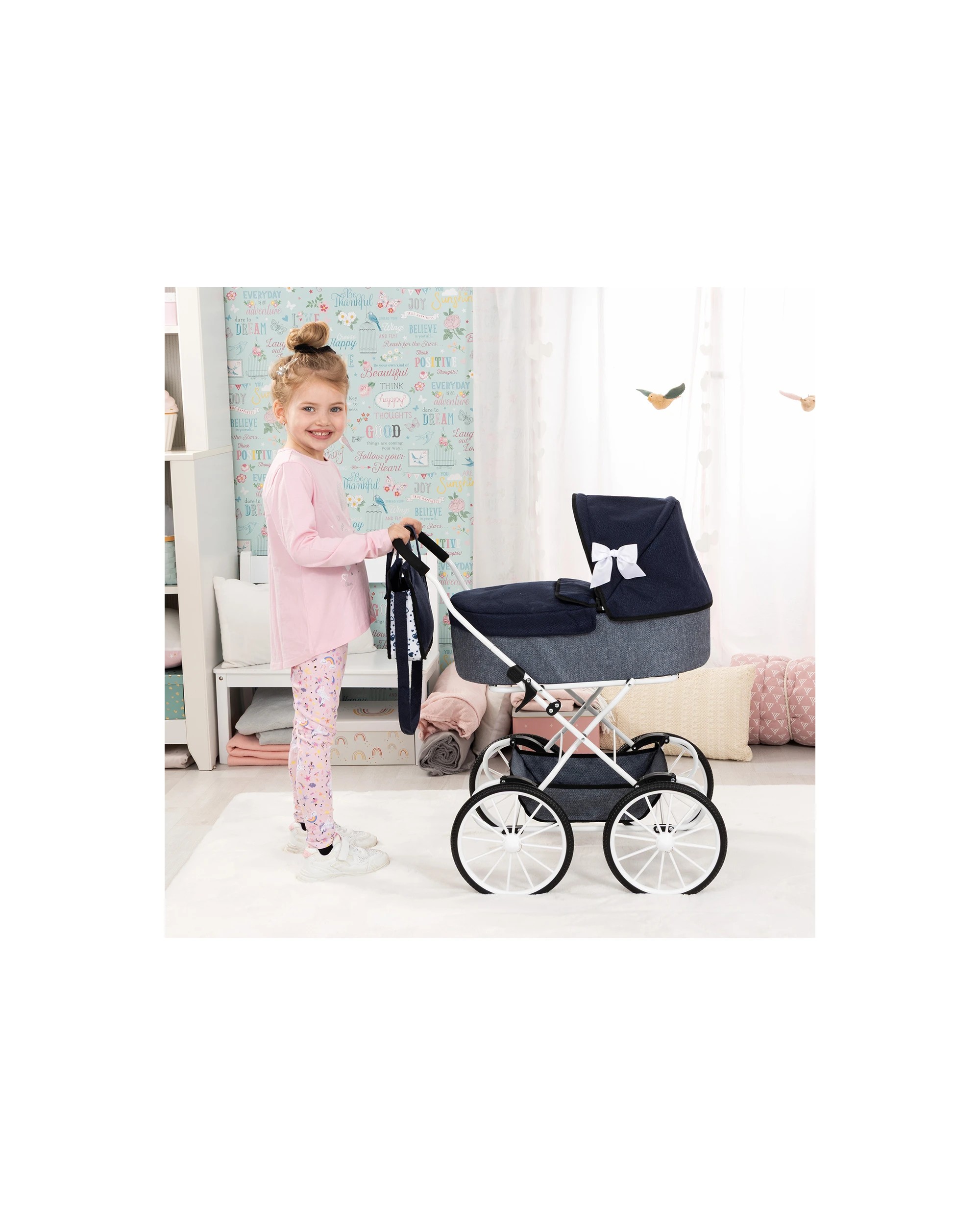 10 BAYER Classic Doll Pram Kids Stroller Foldable Basket Bag Included 18Inch
 - blue, 10 of 10