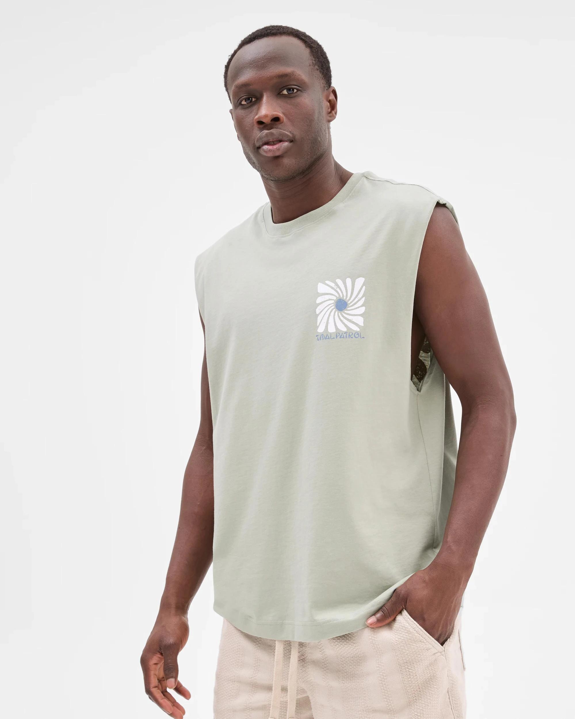 1 Australian Cotton Tank Top - Commons TIDAL PETROL GREEN, 1 of 5