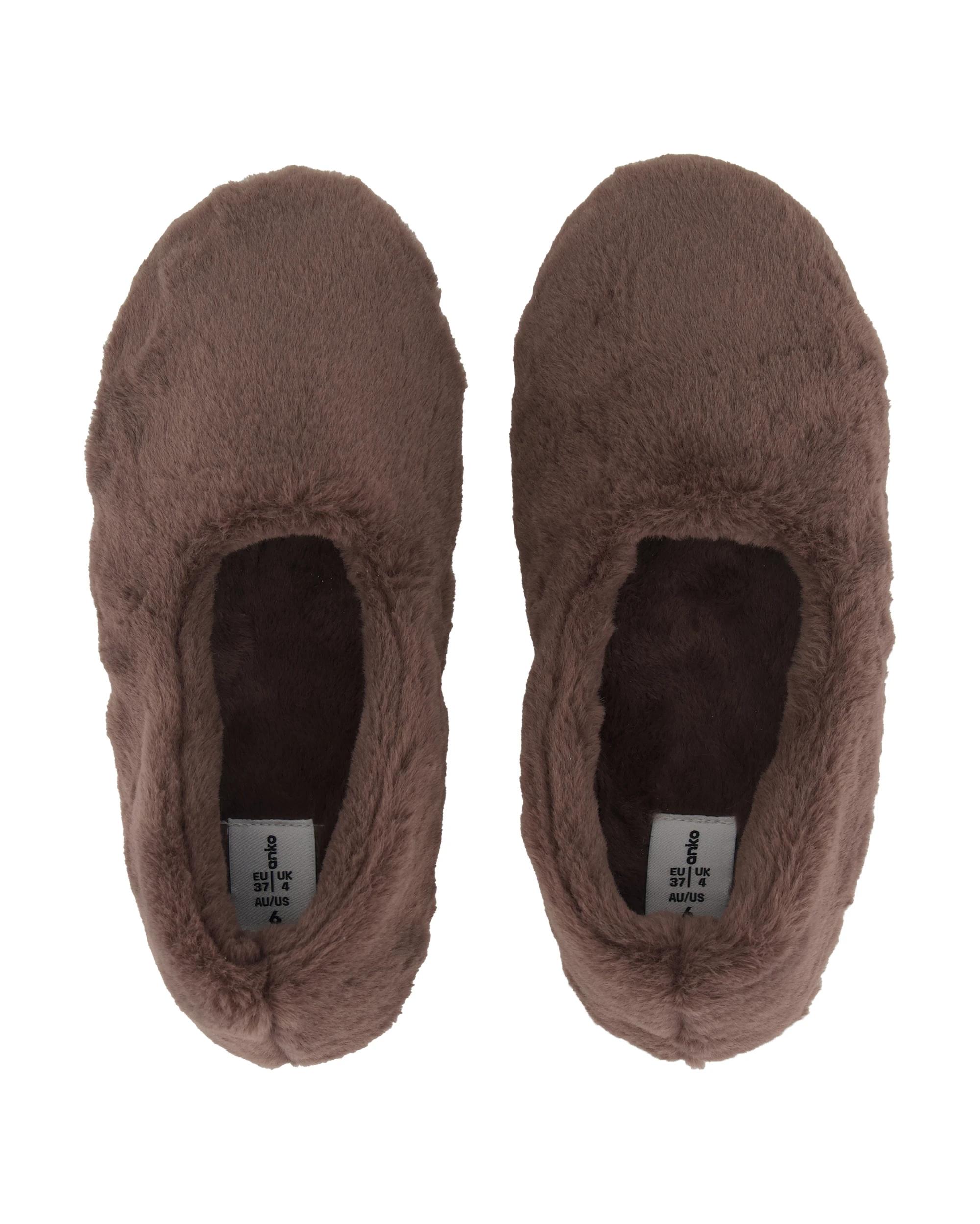 2 Furry Ballet Slippers Mocha, 2 of 3