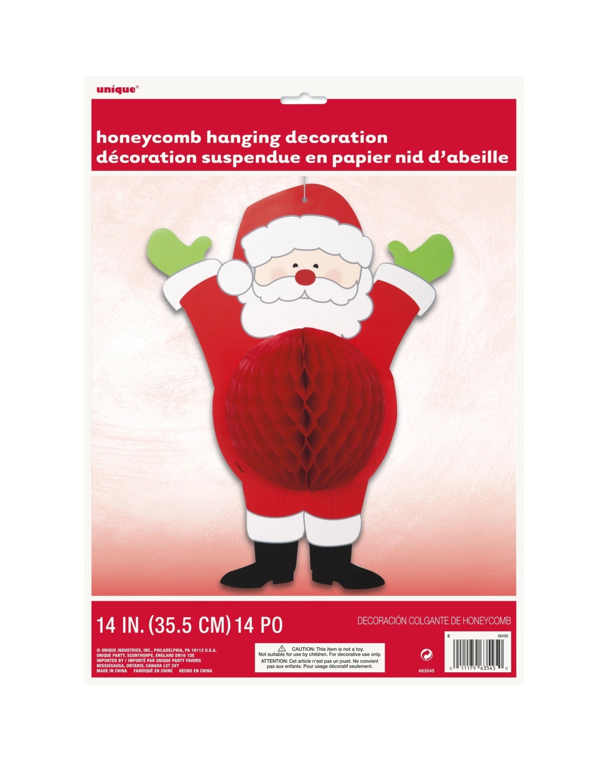 2 Unique Santa Honeycomb Hanging Decoration - Multi, 2 of 2