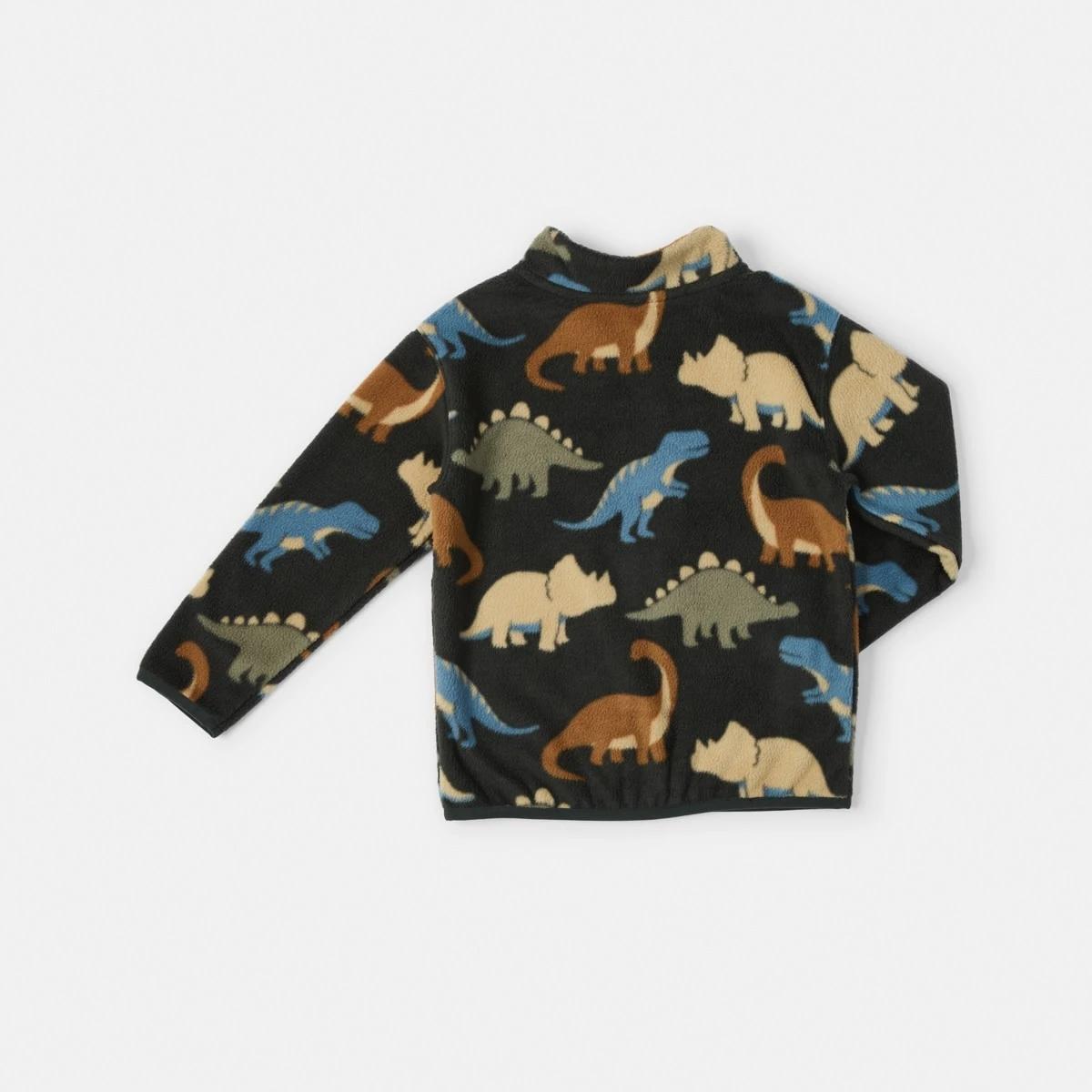 9 Fleece Zip Through Sweatshirt Gry Dino, 9 of 9