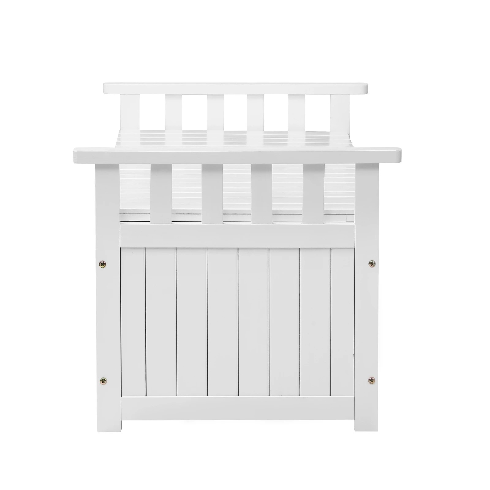 7 Livsip Outdoor Storage Box Wooden Garden Bench Chest Tool Container L - White, 7 of 7
