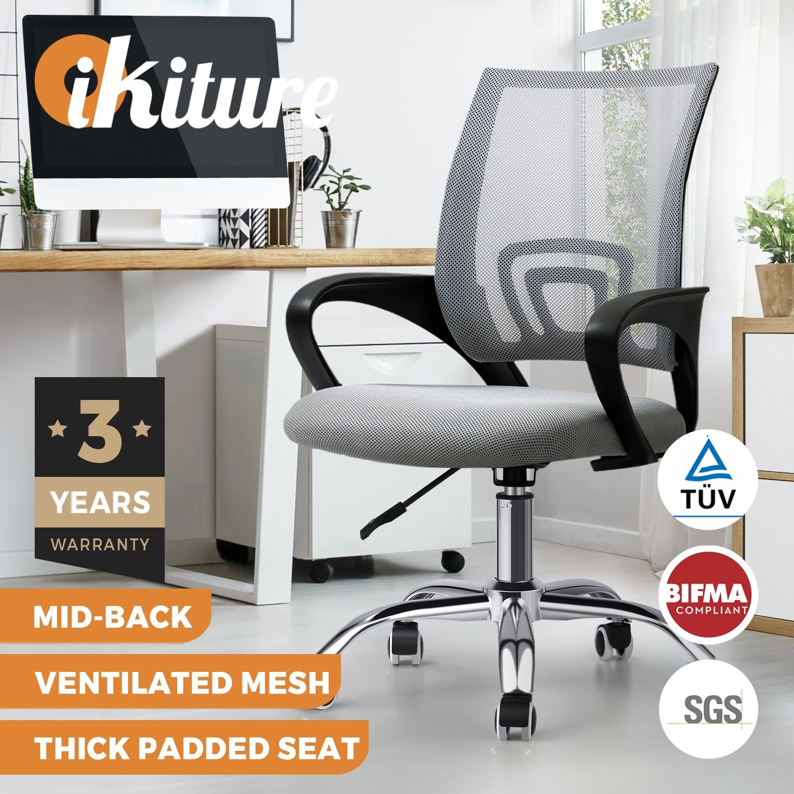 2 Oikiture Mesh Office Chair Backrest
 - Grey, 2 of 10