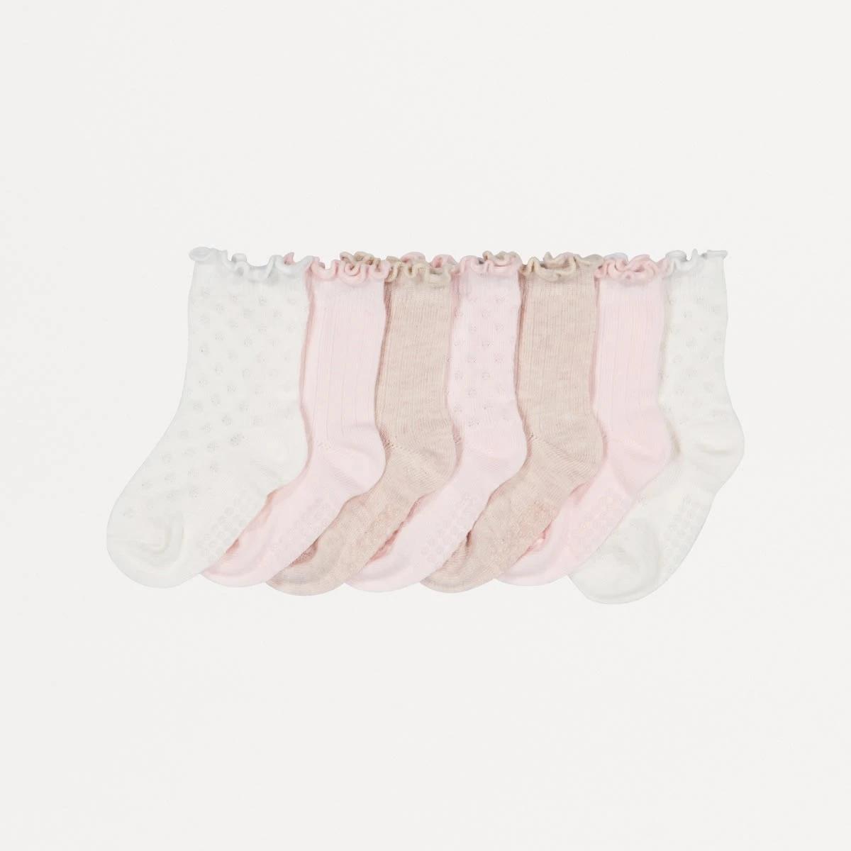 1 7 Pack Lettuce Edge Socks Pur Rib, 1 of 2