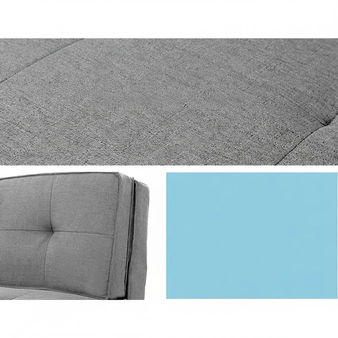 4 Artiss Floor Lounge Single Sofa Bed  Fabric - Grey, 4 of 6