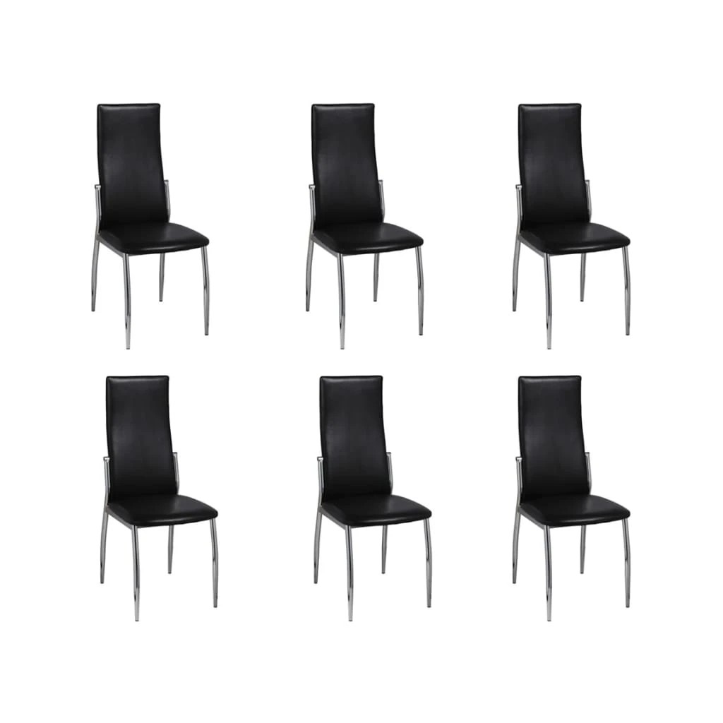 1 Vidaxl Dining Chair Pu/faux Leather - Black, 1 of 7