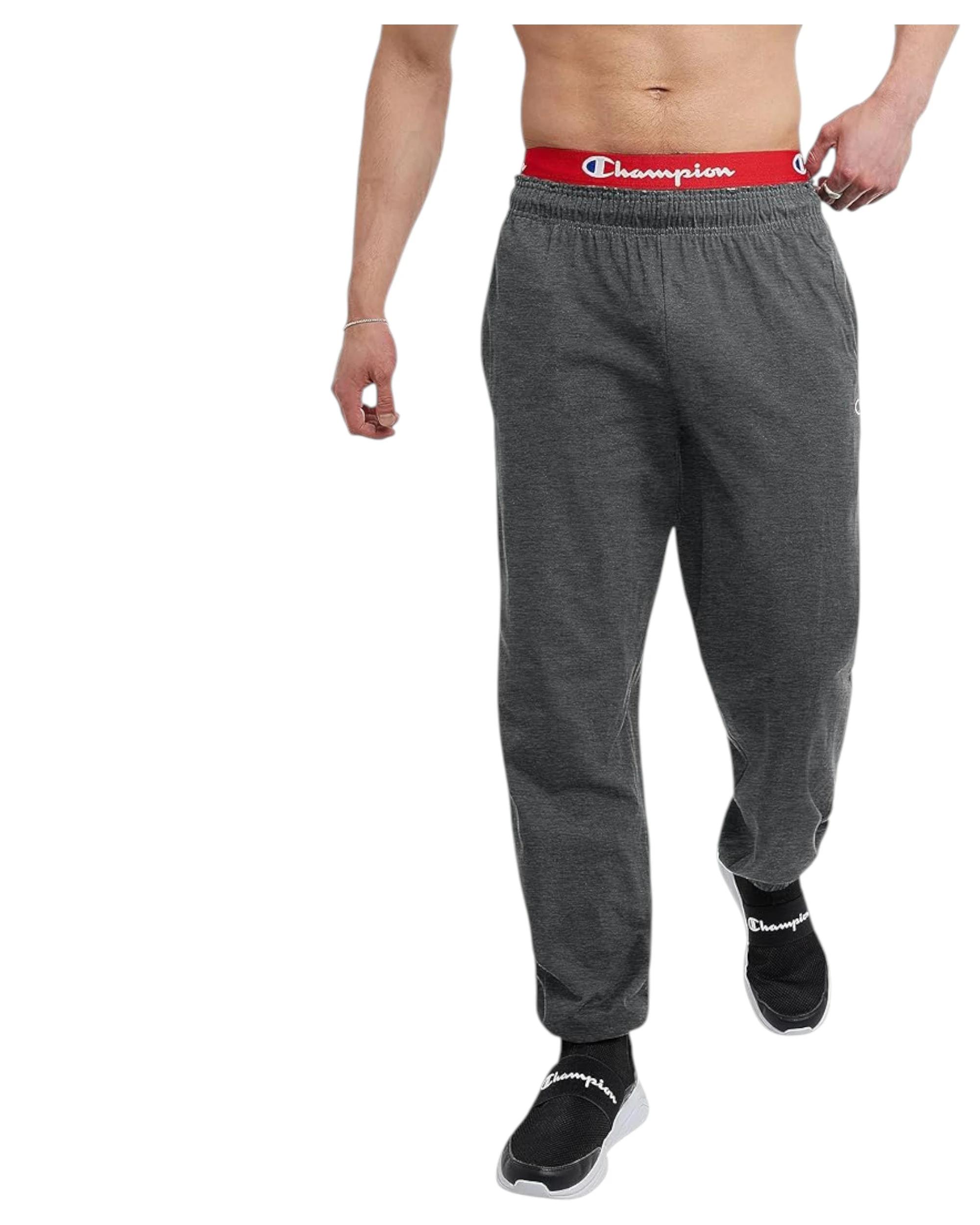 2 Champion Mens Granite Heather Trackies Everyday Comfort Joggers GRANITE HEATHER, 2 of 3