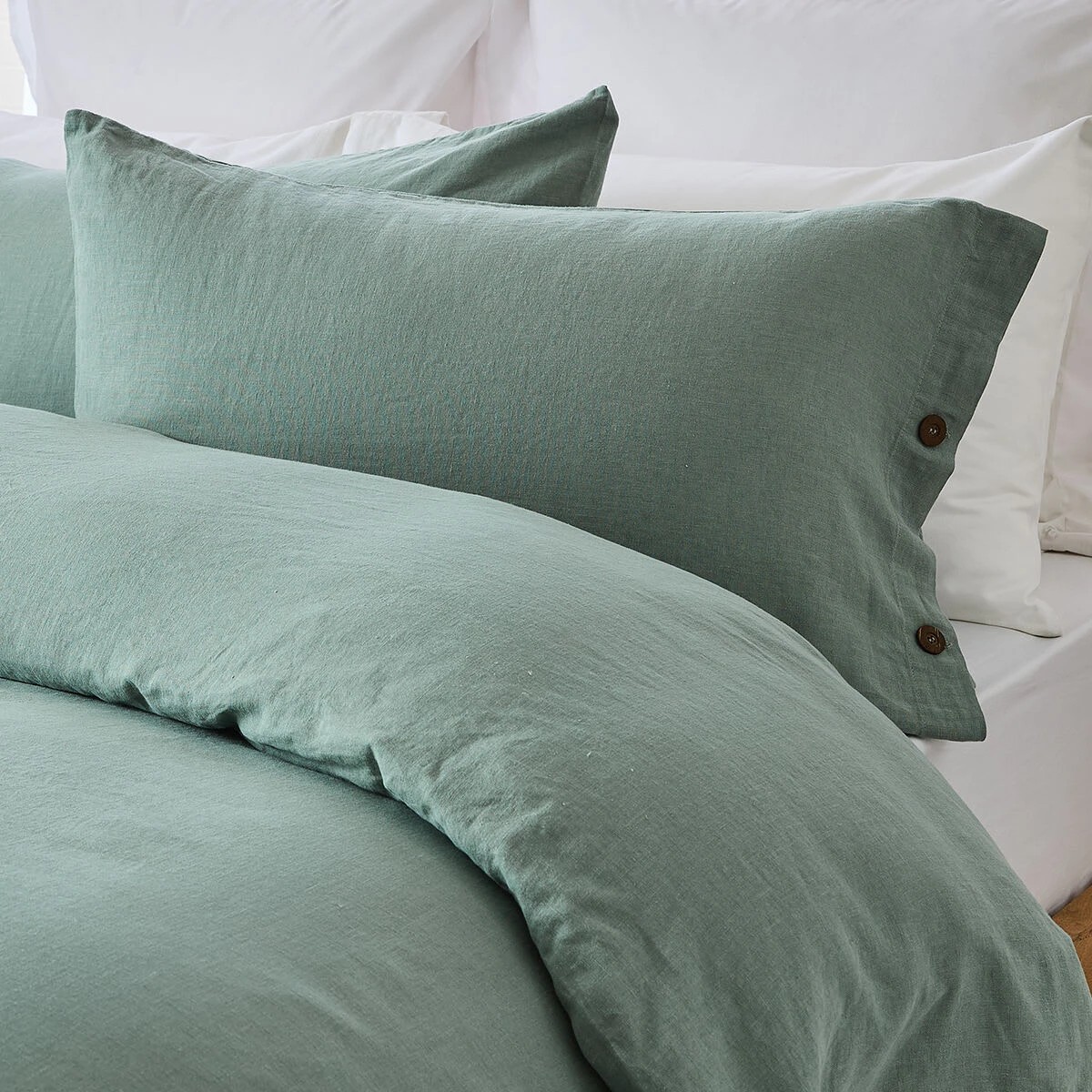 2 Kayden Linen Cotton Quilt Cover Set - King Bed, Sage, 2 of 7