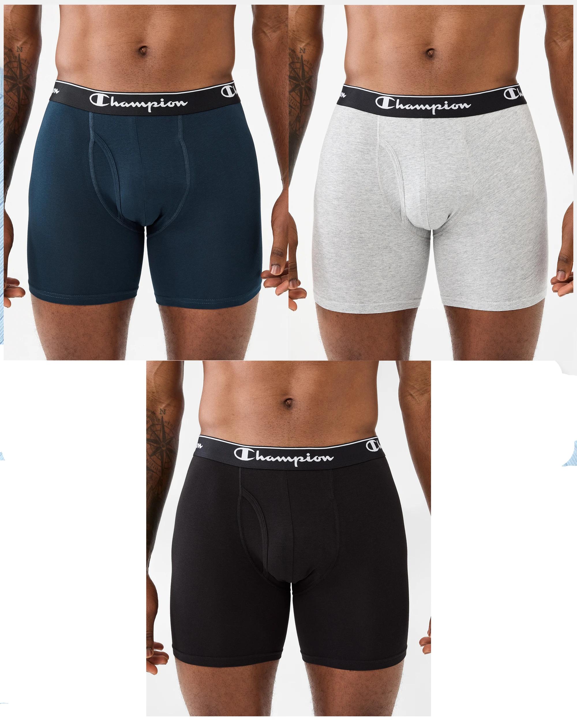 1 3 Pack Champion Mens Trunks Blkgreynvy, 1 of 7
