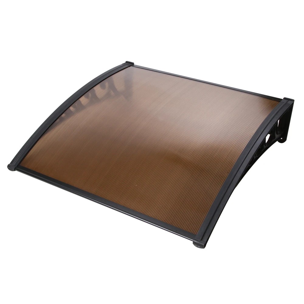 1 Instahut Window Door Awning 1mx1m - Brown, 1 of 8