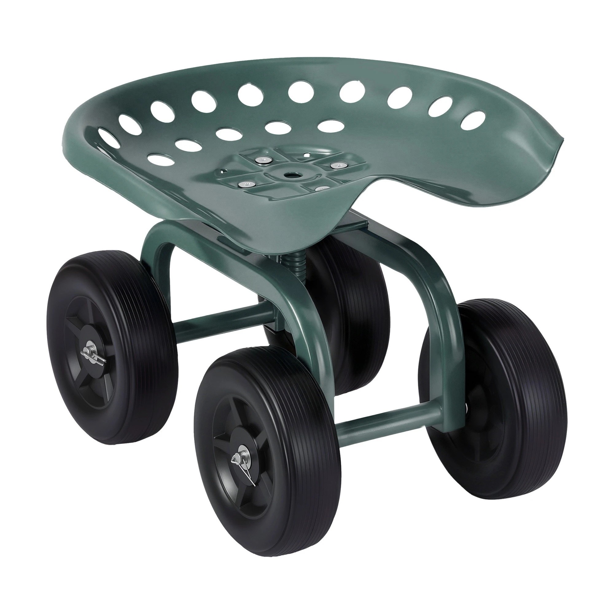 1 Gardeon Garden Seat 360 Swivel Rolling Adju Height Work Scooter Cart Wheels Heavy Duty 150kg - Multi, 1 of 9