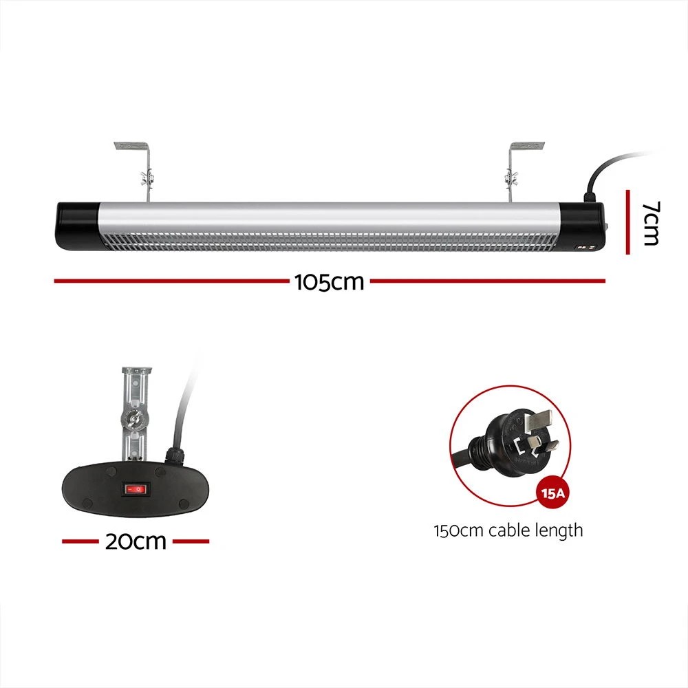 2 Devanti Electric Strip Heater Radiant Heaters - Multi, 2 of 7