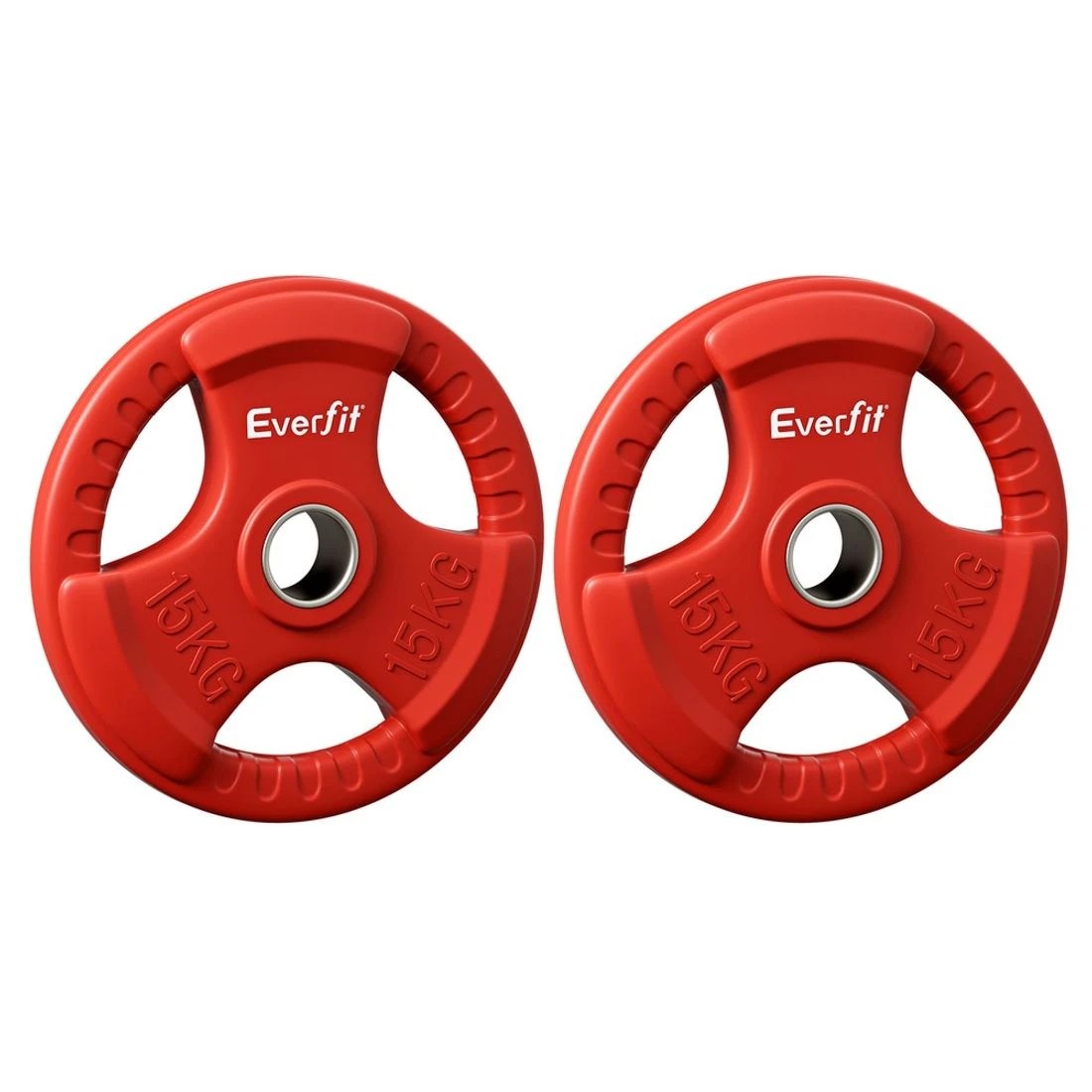 3 Everfit Weight Plates Olympic 15kgx2 Dumbbell Barbell Plate Weight Lifting Home - Red, 3 of 6