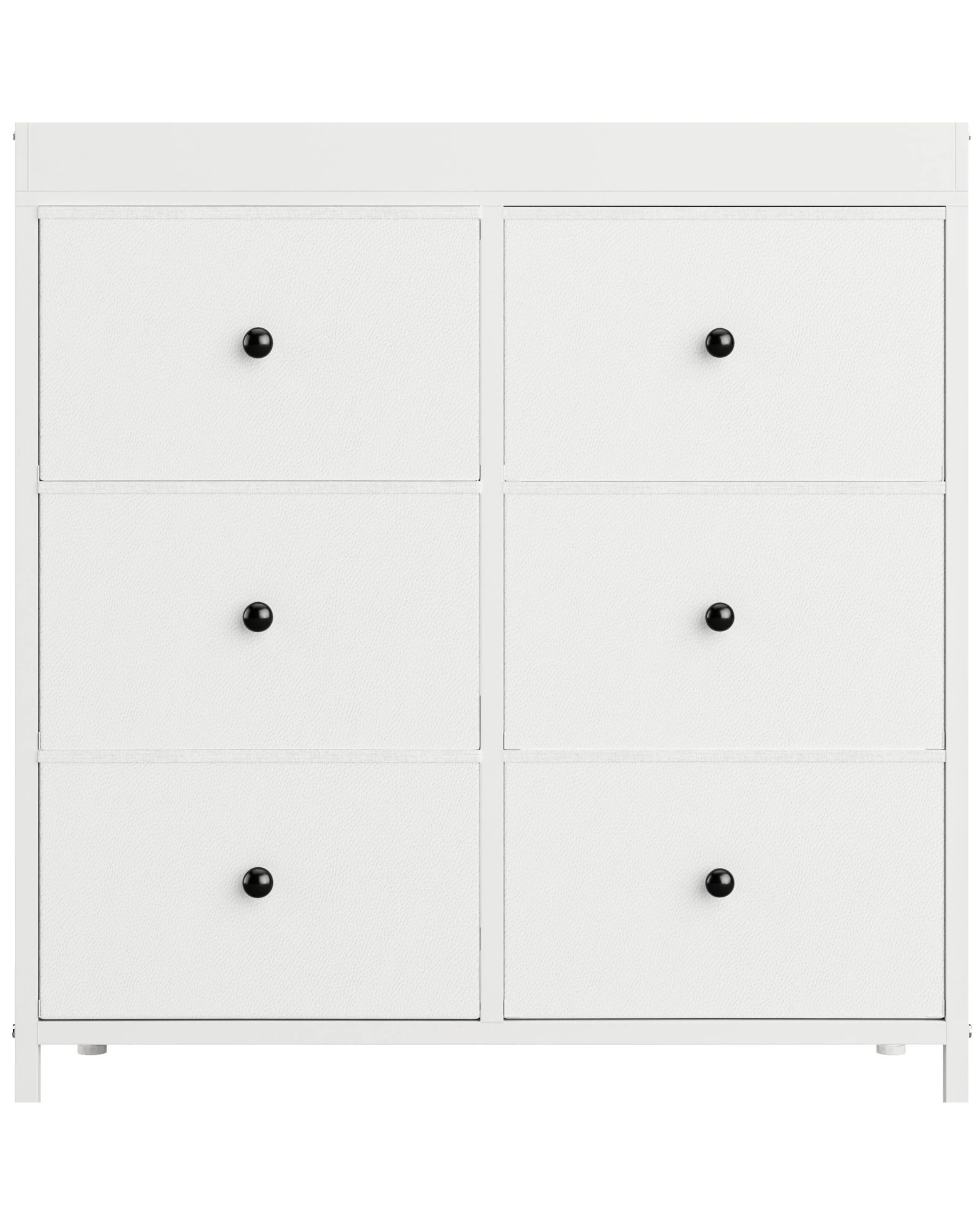 8 Advwin Baby Change Table with 6 Storage Fabric Drawers - White, 8 of 9