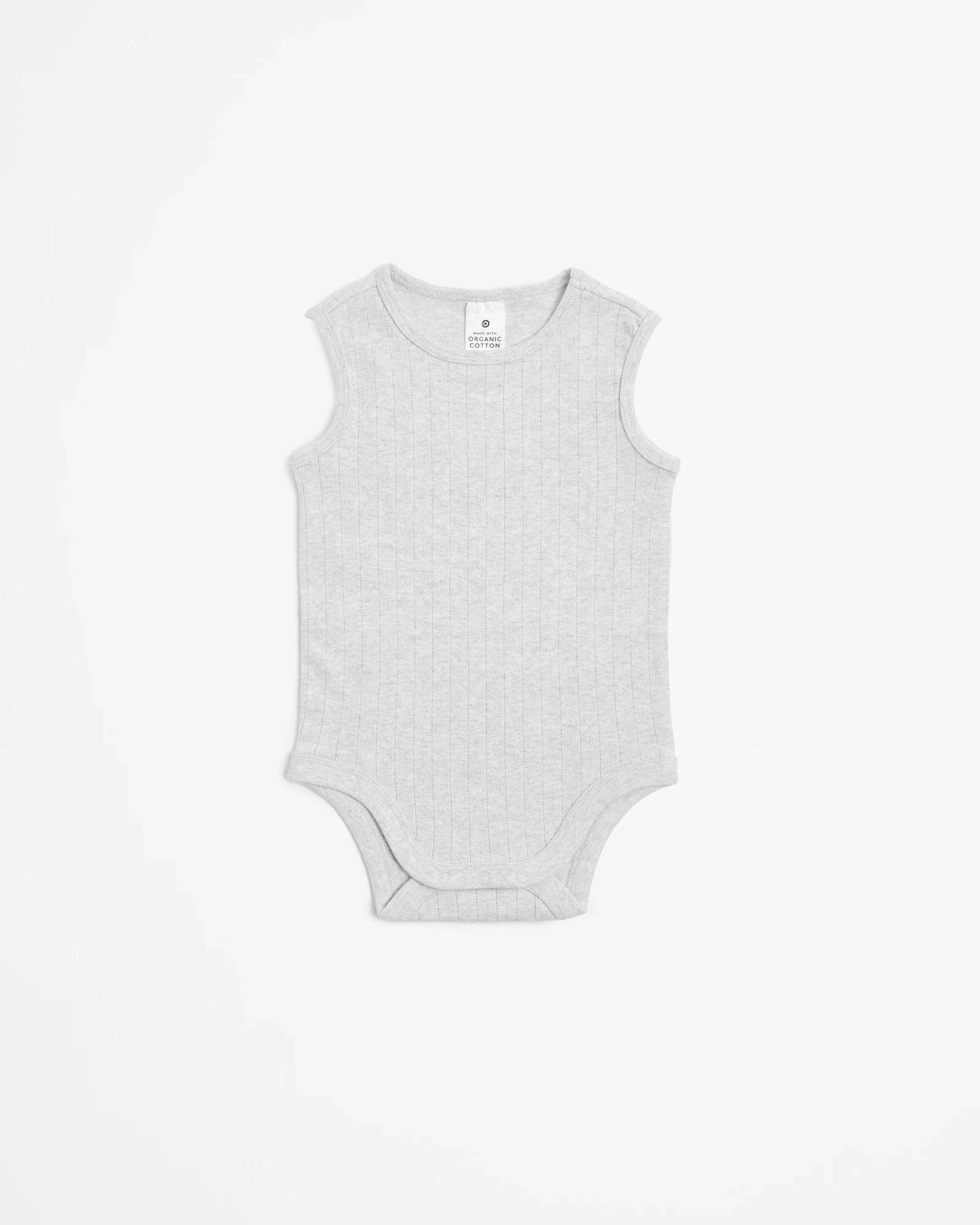 1 Target Baby Organic Cotton Pointelle Bodysuit GREY MARLE, 1 of 3