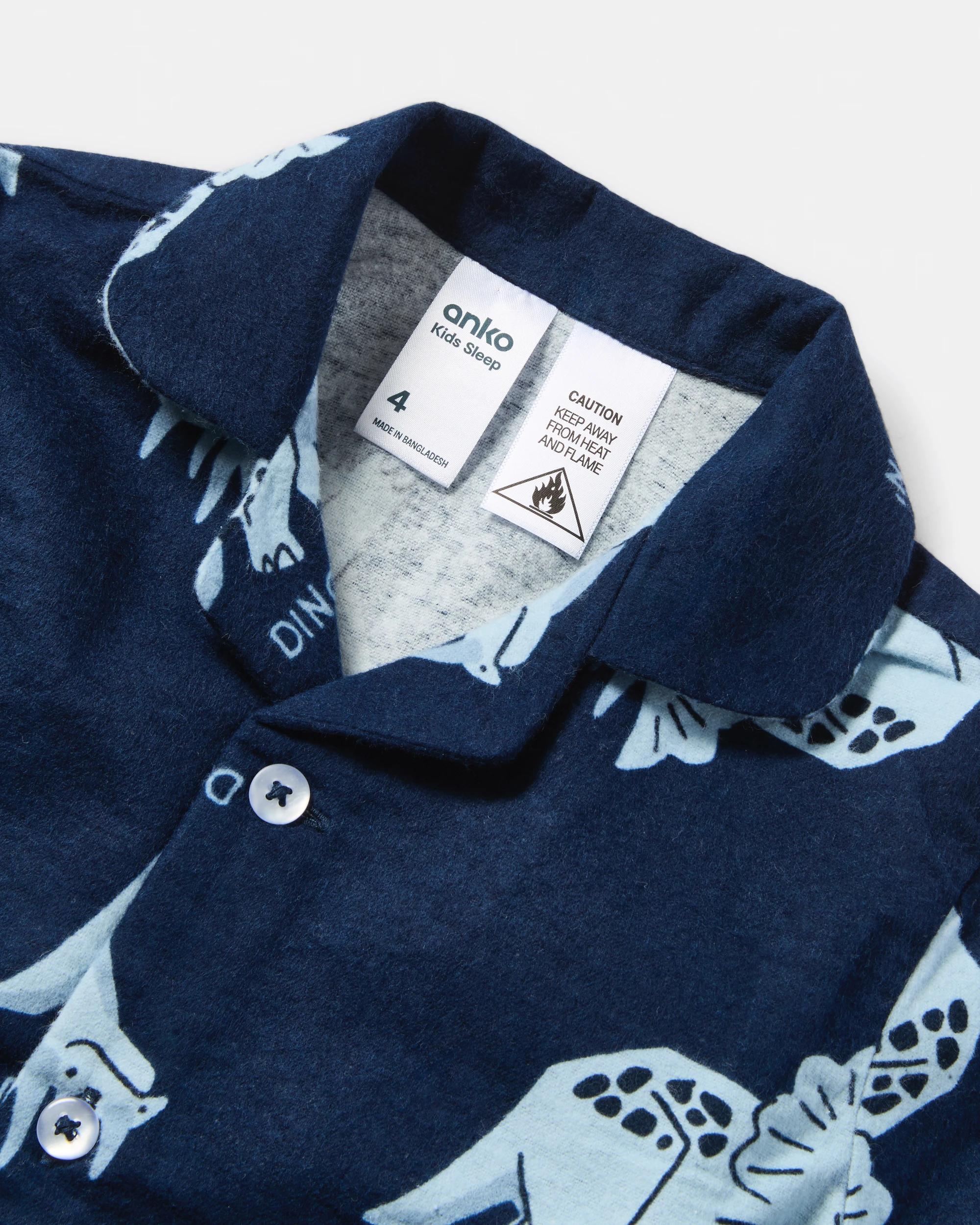 7 Flannel Pyjama Set Nvy Dino, 7 of 8