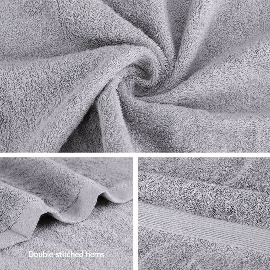 4 2 Pack Bath Sheets Set Cotton Extra Large Towel - Grey, 4 of 4