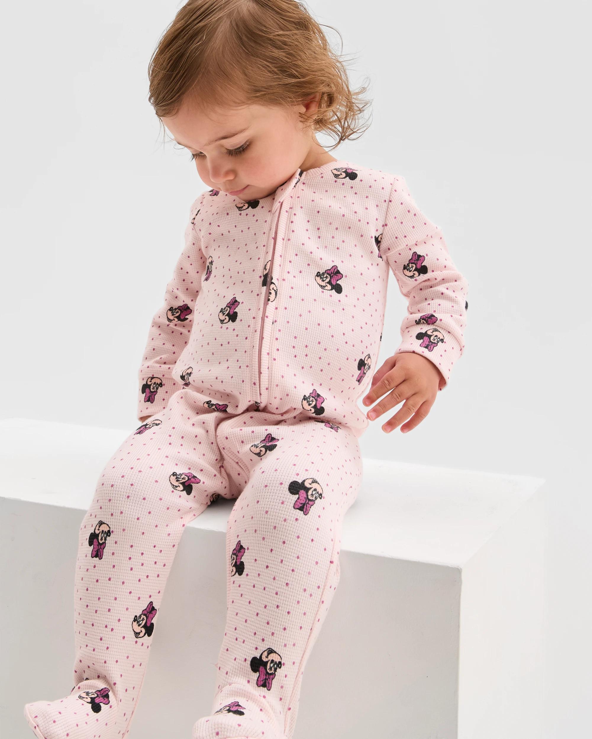 2 Disney Organic Cotton Baby Waffle Footed Zip Coverall MINNIE, 2 of 2