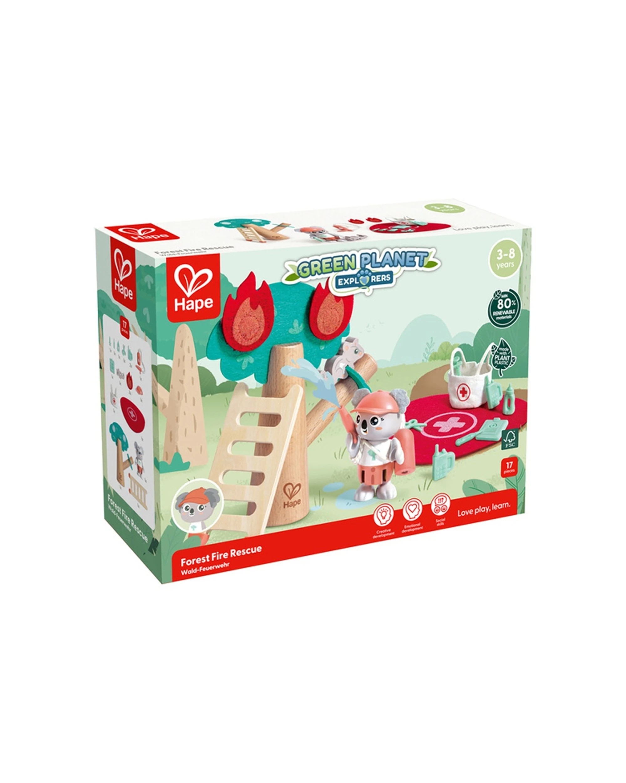 2 Hape Forest Fire Rescue Playset Animal Medic Figure Kids Activity Toy - Multi, 2 of 4