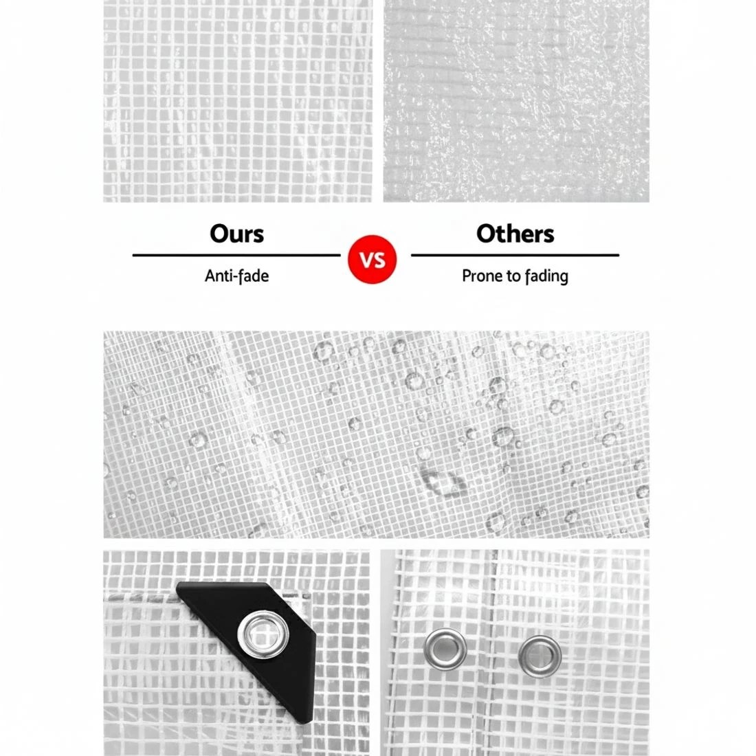 3 Instahut Tarp Tarpaulin 9x12m Canvas Heavy Duty Camping Cover - Clear, 3 of 5