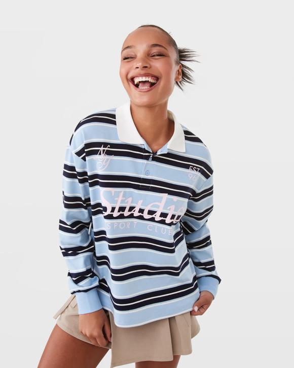 Long Sleeve Print Polo Shirt