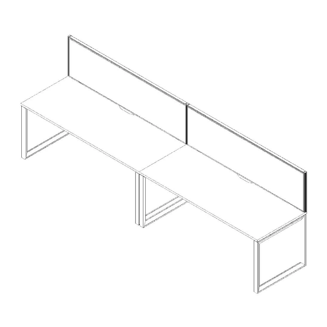 3 Stilford Screen 1800 W x 525 H mm White Frame Grey Fabric, 3 of 10