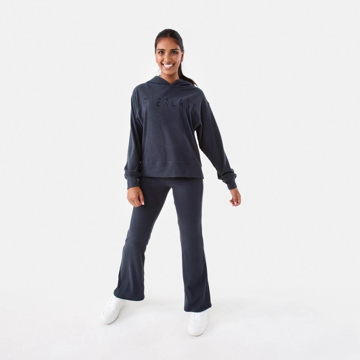 2 Everlast Womens Ribbed Luxe Hoodie Wshed Navy, 2 of 6