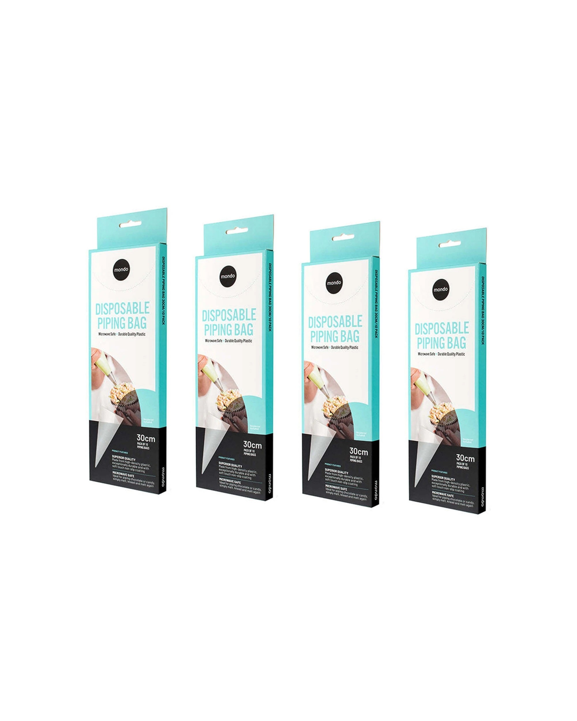 1 Mondo 4x 10PK 30cm Disposable Icing Piping Bag Premium High-Density Plastic - Clear, 1 of 1