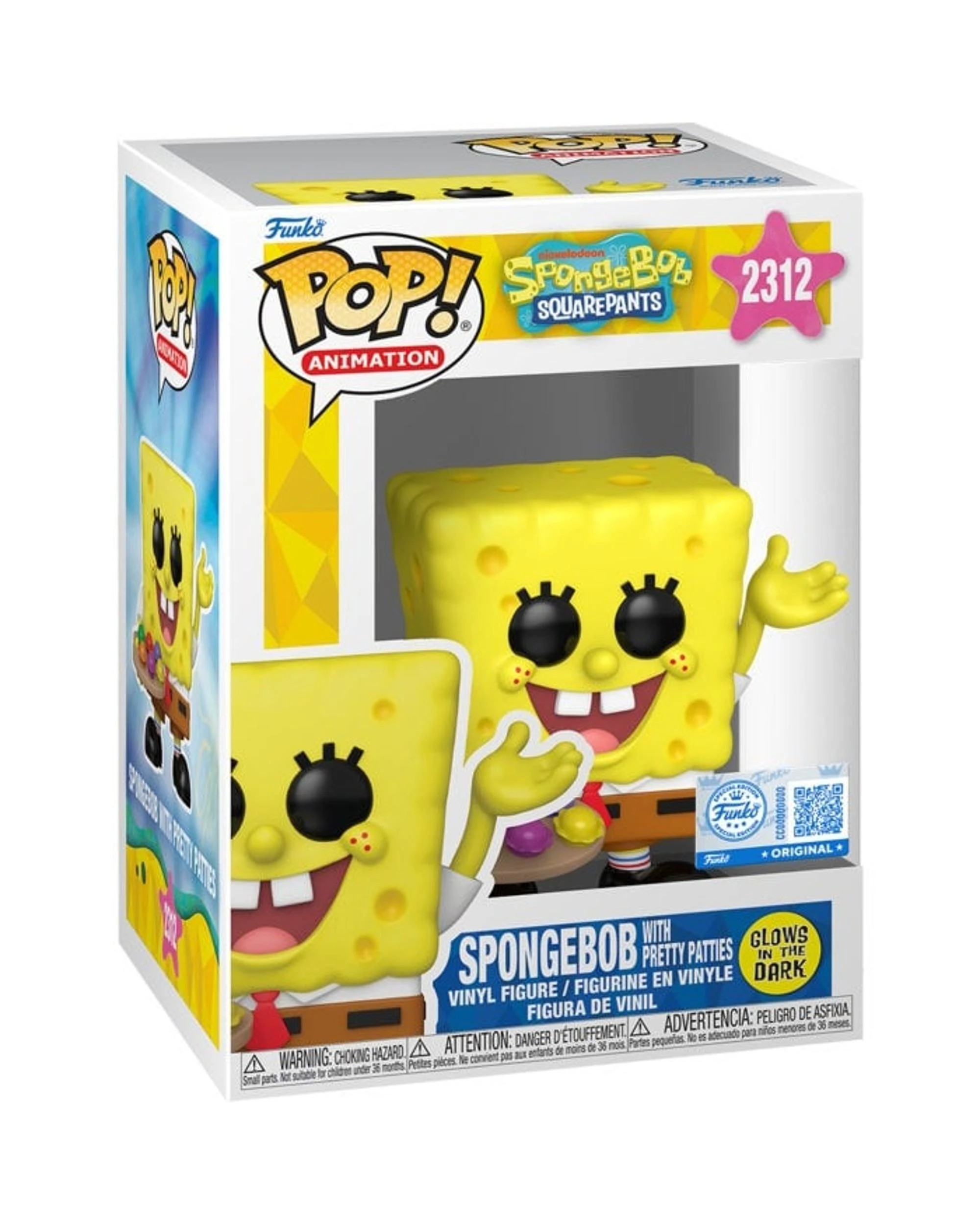 4 Spongebob Squarepants Spongebob with Pretty Patties Glow Funko POP! Vinyl, 4 of 4
