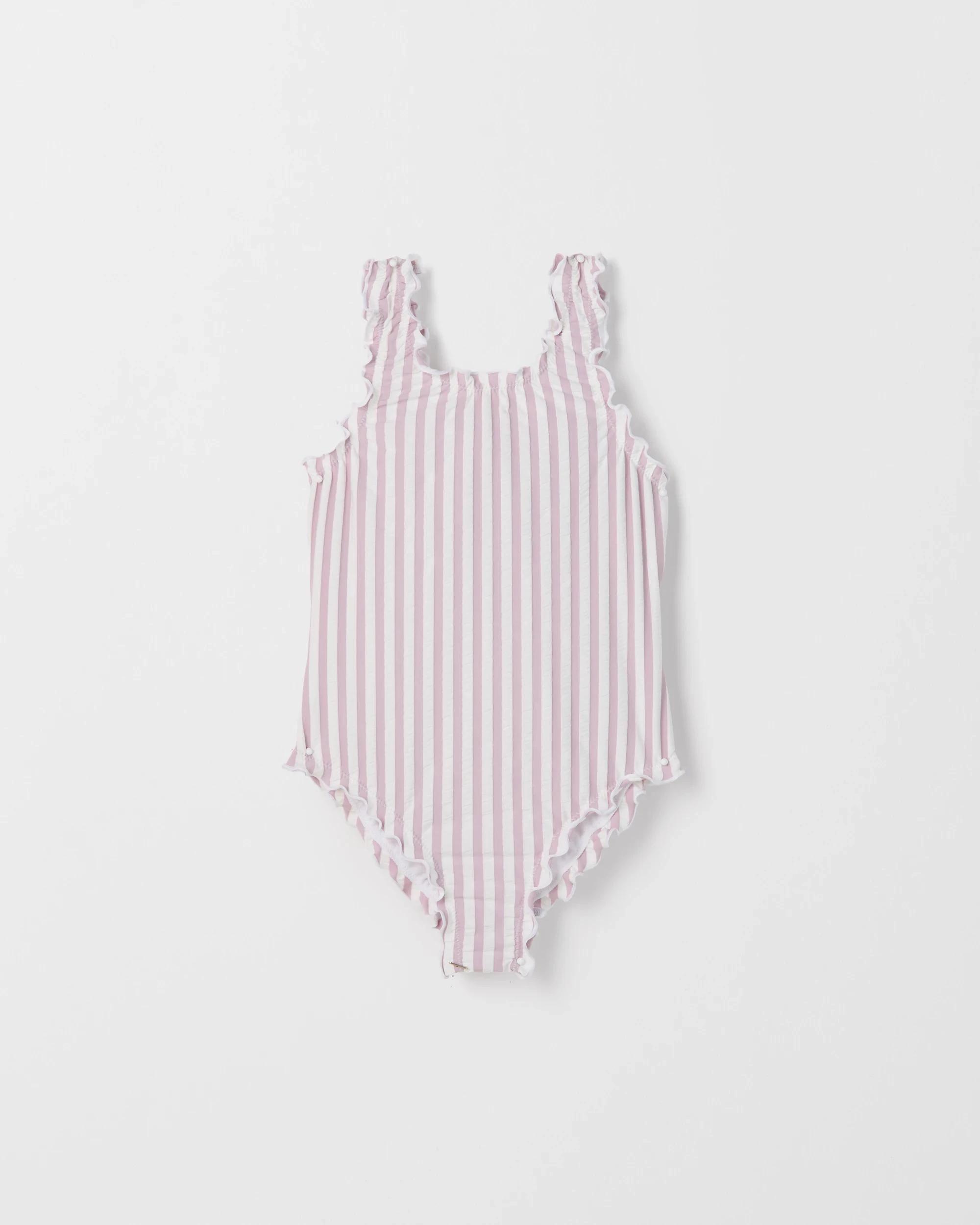 1 Target Kids Ruffle One Piece Swimwear PURPLE STRIPE, 1 of 2