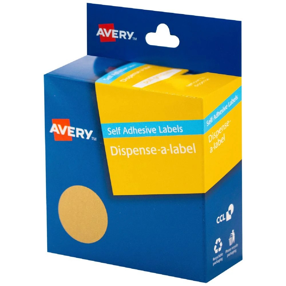1 Avery Removable Dispenser Labels Kraft 24mm 400 Pack, 1 of 2
