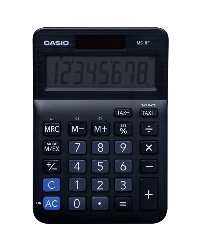 Casio 8 Digit Desk Calculator Black 