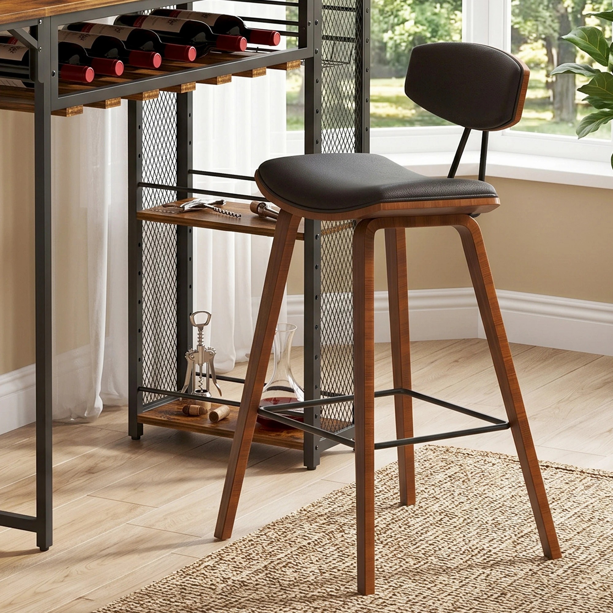 6 Artiss 3PCS Bar Table and Stools Set Dining Table Solid Wood Kitchen Chairs Cafe Pub - Multi, 6 of 9