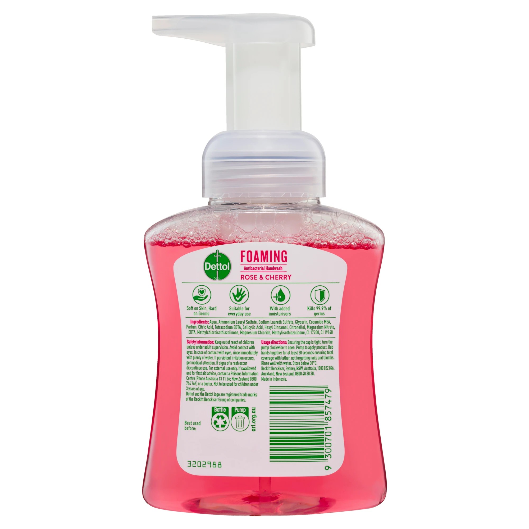 2 Dettol Foaming Antibacterial Handwash 250ml - Cherry and Rose Fragrance, 2 of 5