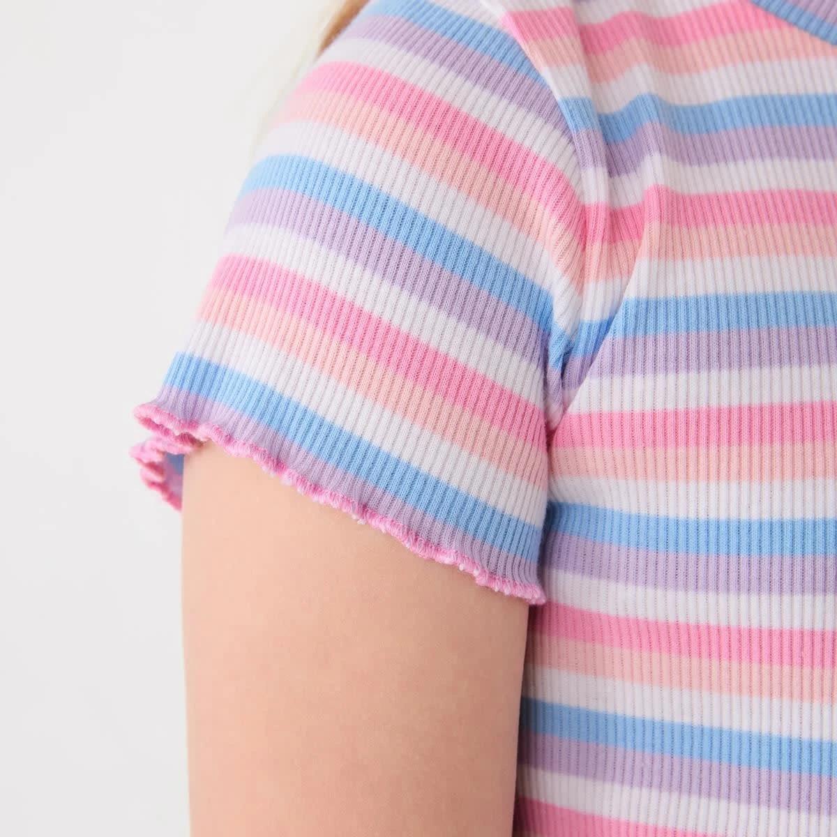 5 Short Sleeve Rib T-shirt VIVID STRIPE MULTI, 5 of 7