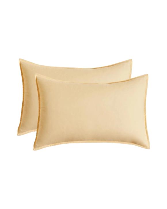 CleverPolly 2-Pack Vintage Washed Microfibre Standard Pillowcases - Butter