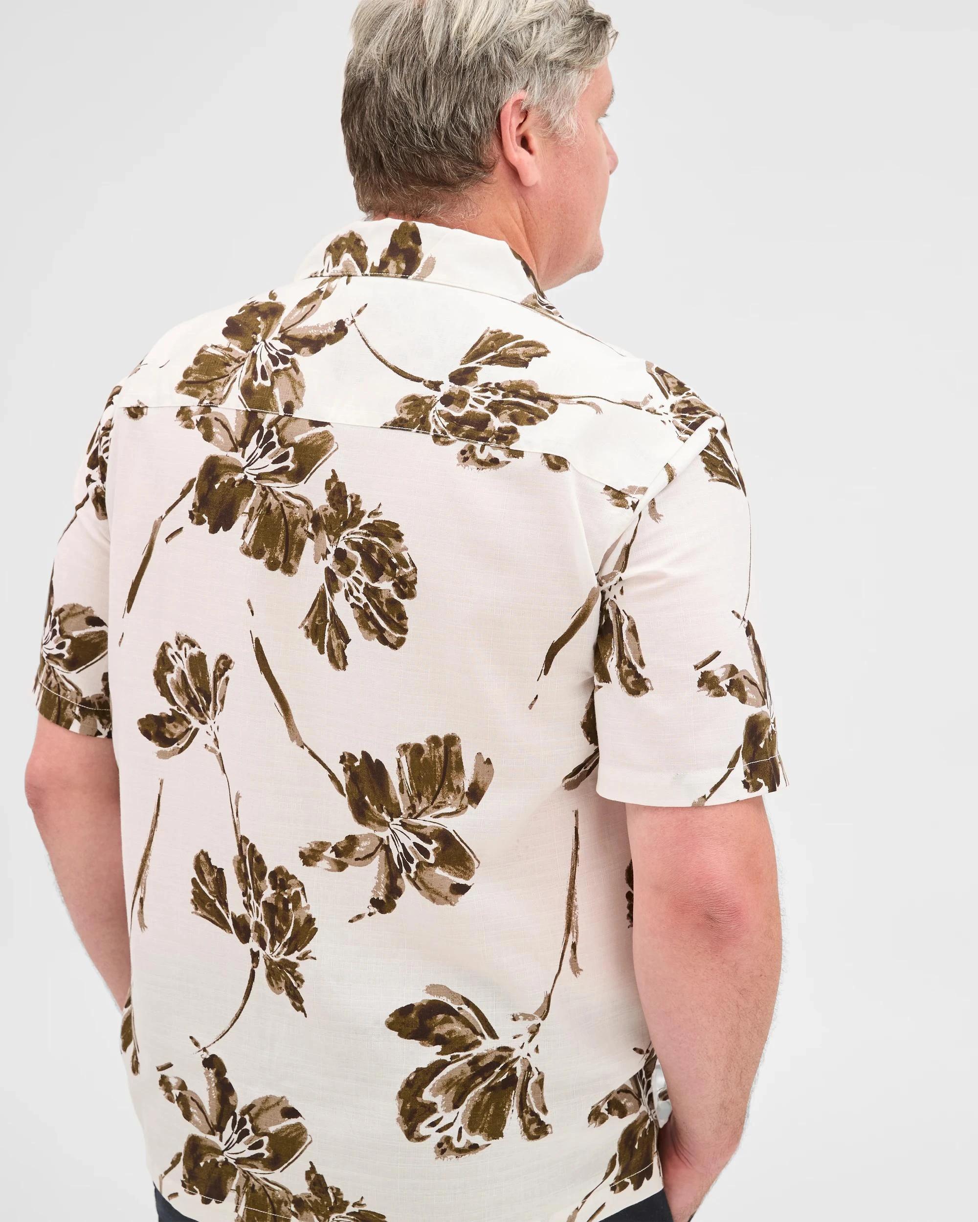 5 Preview Plus Size Short Sleeve Resort Shirt NEUTRAL, 5 of 5