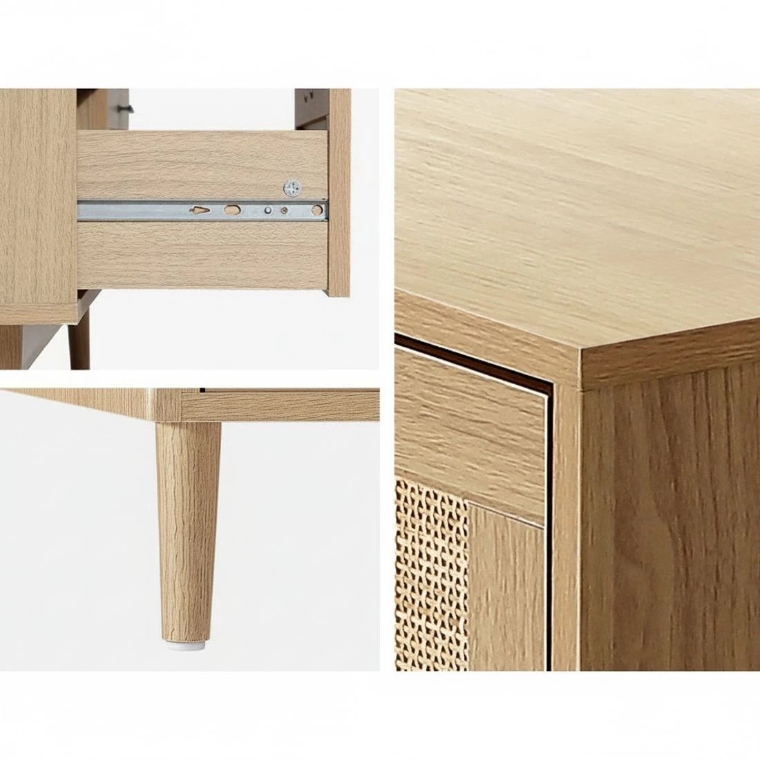 5 Artiss 4 Chest of Drawers Rattan Tallboy - Natural, 5 of 5