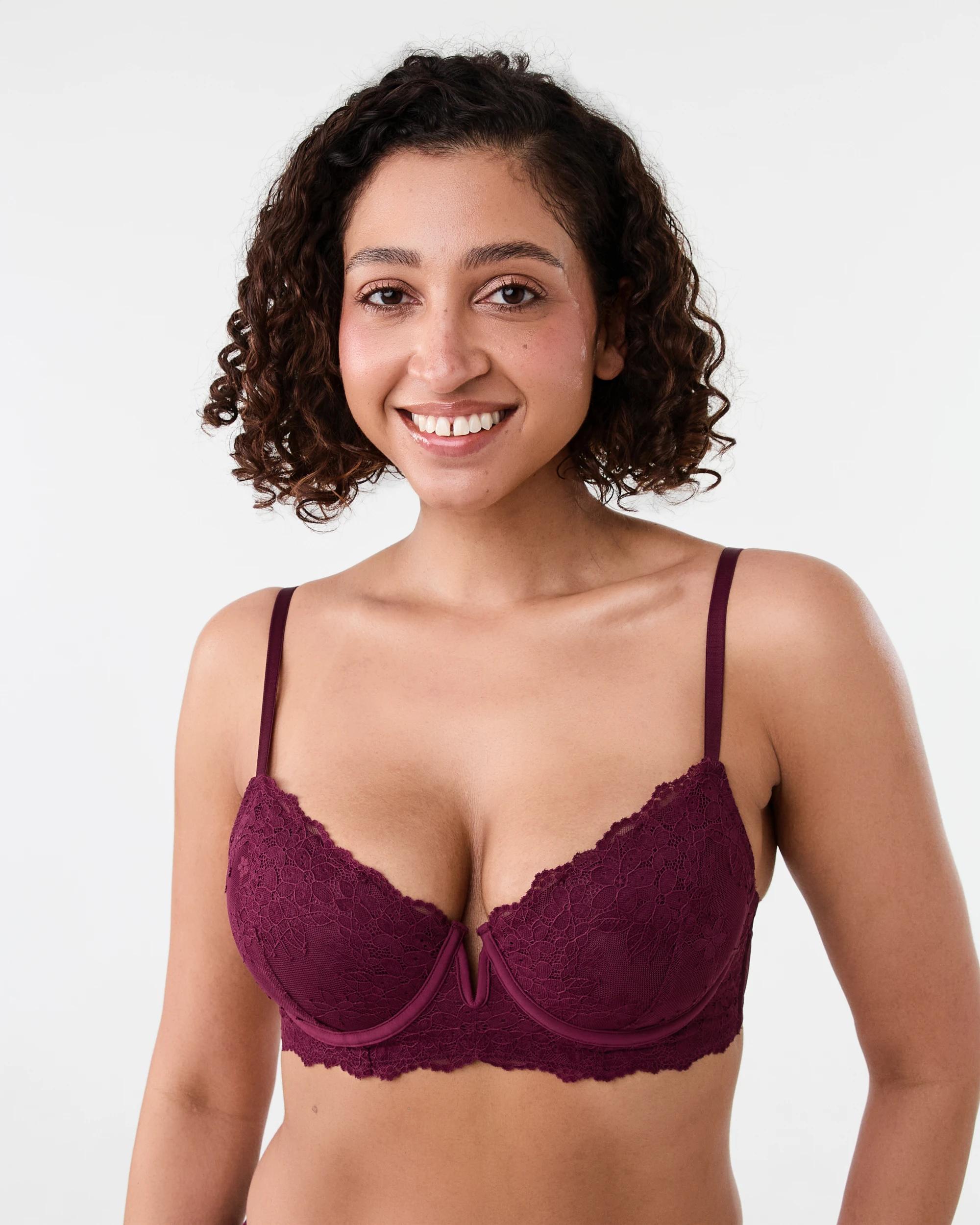 1 Co-ordinated Lace T-shirt Bra Velvet Red
