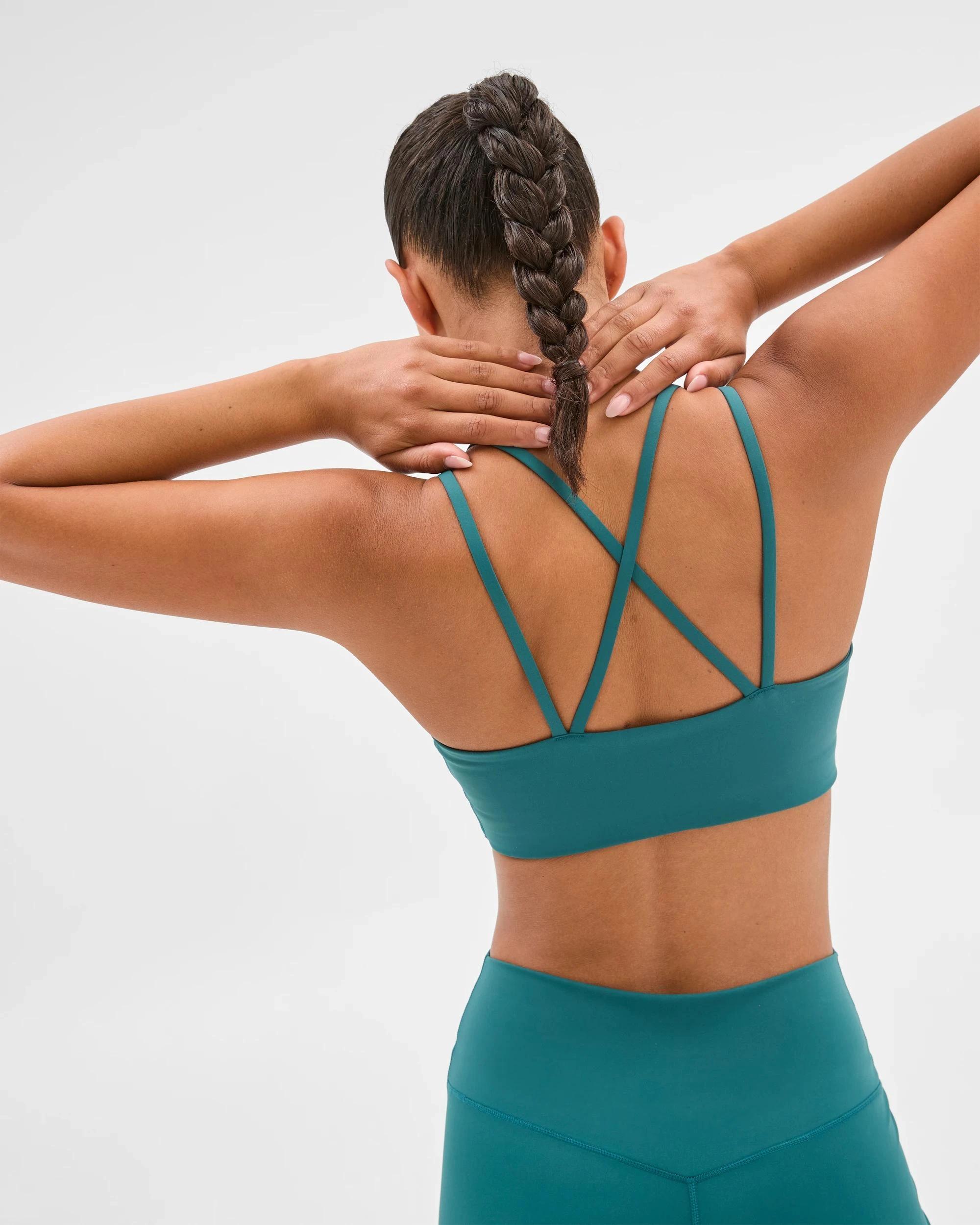 3 Target Active Low Impact Strappy Back Studio Soft Crop Top RAINFOREST, 3 of 6