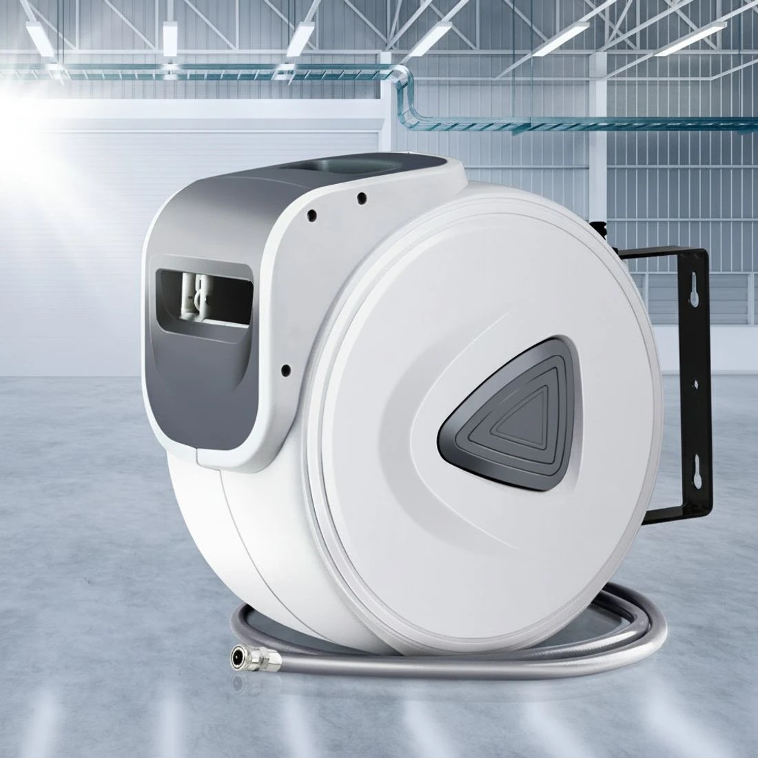5 Giantz Air Hose Reel 20m Retractable Compressor Auto Rewind Wall Mounted Garage - White, 5 of 5