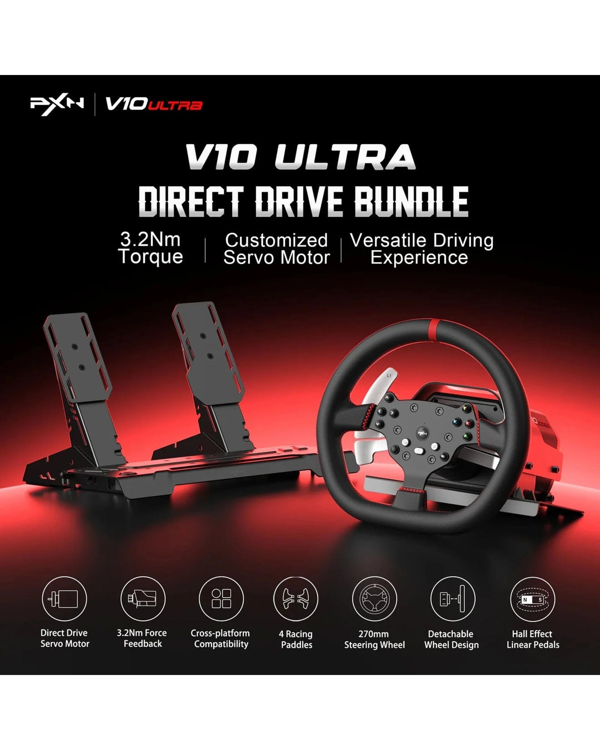 5 PXN V10 Ultra Racing Steering Wheel, 5 of 6