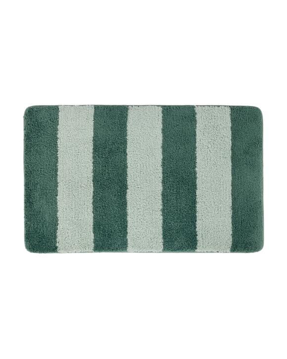 Memory Foam Bath Mat - Green Stripe