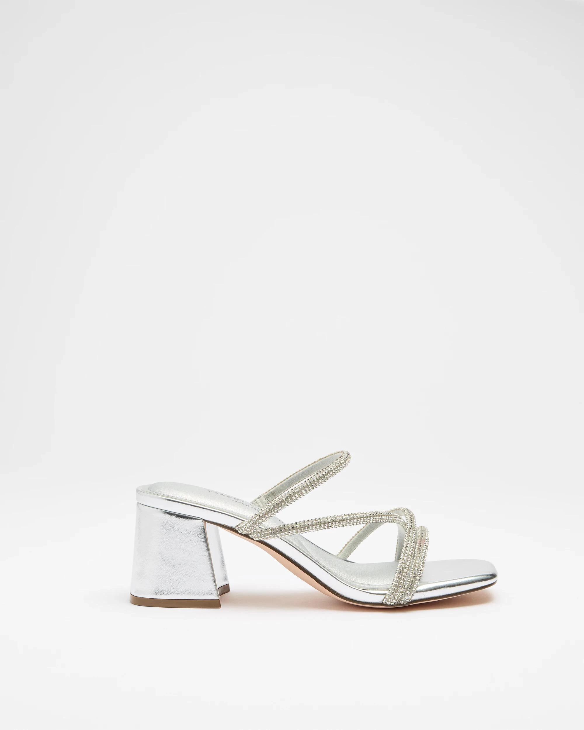 1 Target Woman Womens Strappy Mid Block Heel - Manny SILVER, 1 of 3