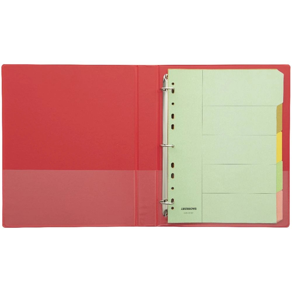 5 J.Burrows Insert Binder A4 3 D-Ring 25mm Red, 5 of 6
