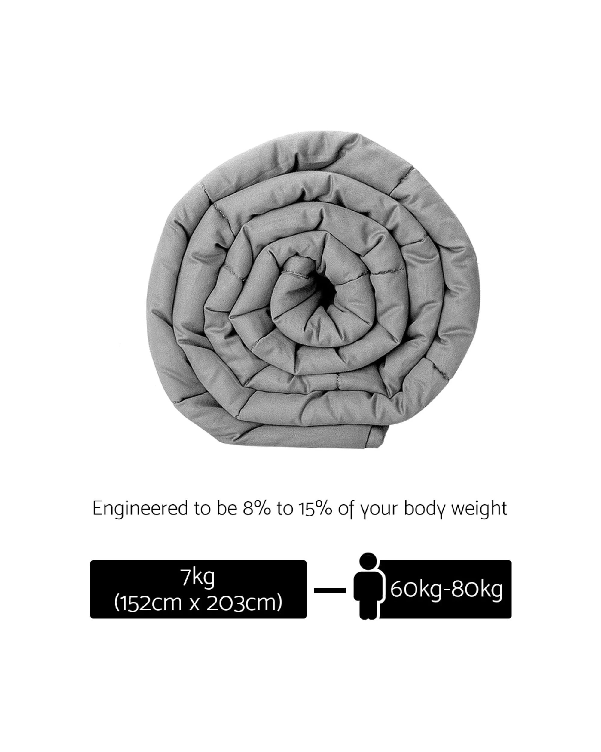 2 Giselle Weighted Blanket 7KG Deep Relax - Grey, 2 of 8