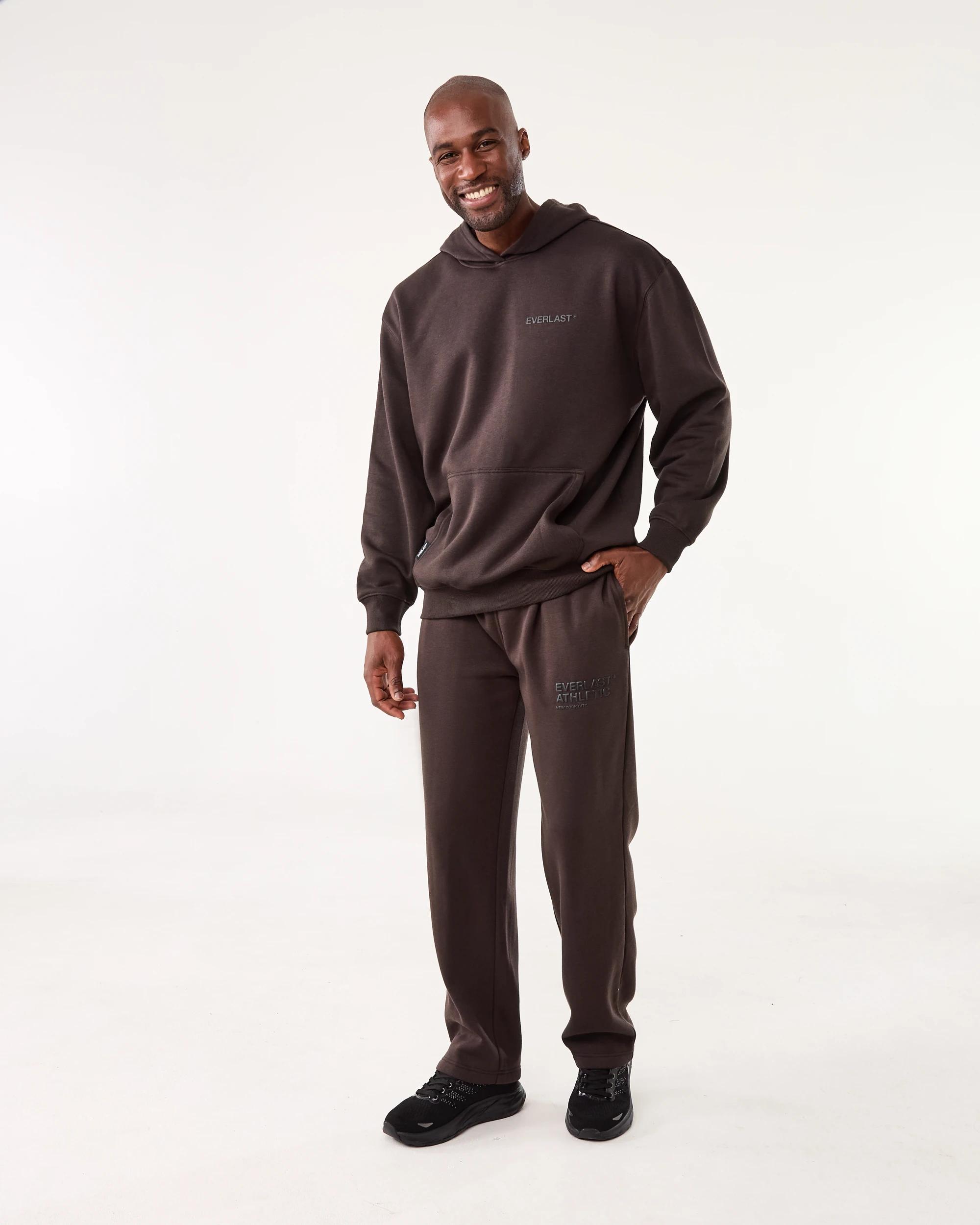 8 Everlast Mens Wide Leg trackpant Choc Brown, 8 of 8